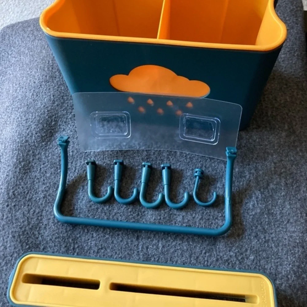 1PC Wall Mounted Cutlery Drainer Rack‎ with Drip Tray Utensils Organizer